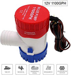 Maxzone Boat Bilge Water Pump 12V 1100Gph Non-Automatic Marine Electric Bilge Pump For Ponds, Pools, Spas Silent, Boat Caravan R