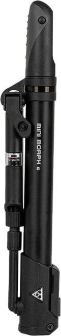 Topeak Mini Morph G (TMM-2GB) - Compact Dual-Action Mini Floor Bike Pump with In-Line Gauge (140 PSI / 9.6 Bar), Fold-Out Foot P