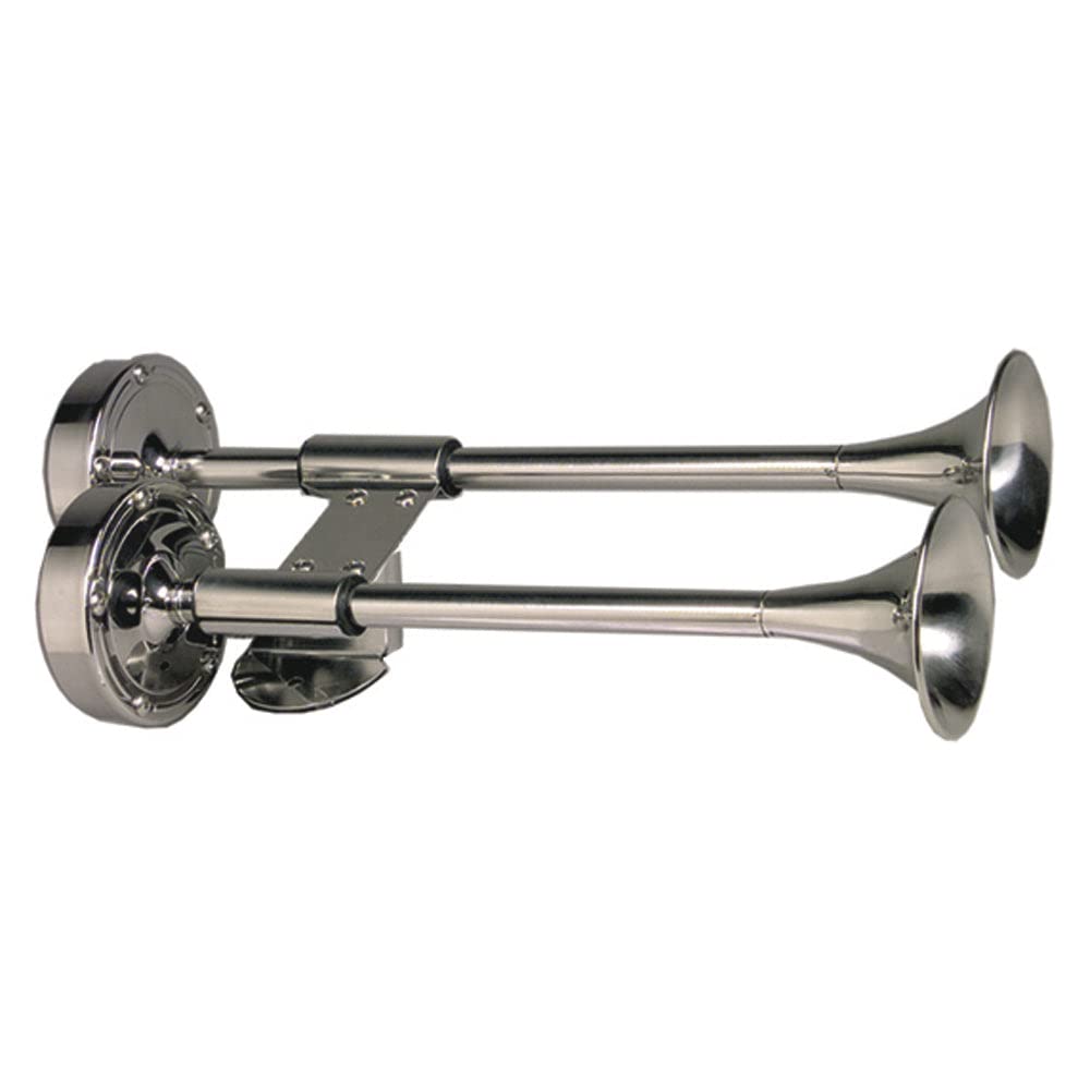 Ongaro Deluxe Ss Shorty Dual Trumpet Horn - 12V