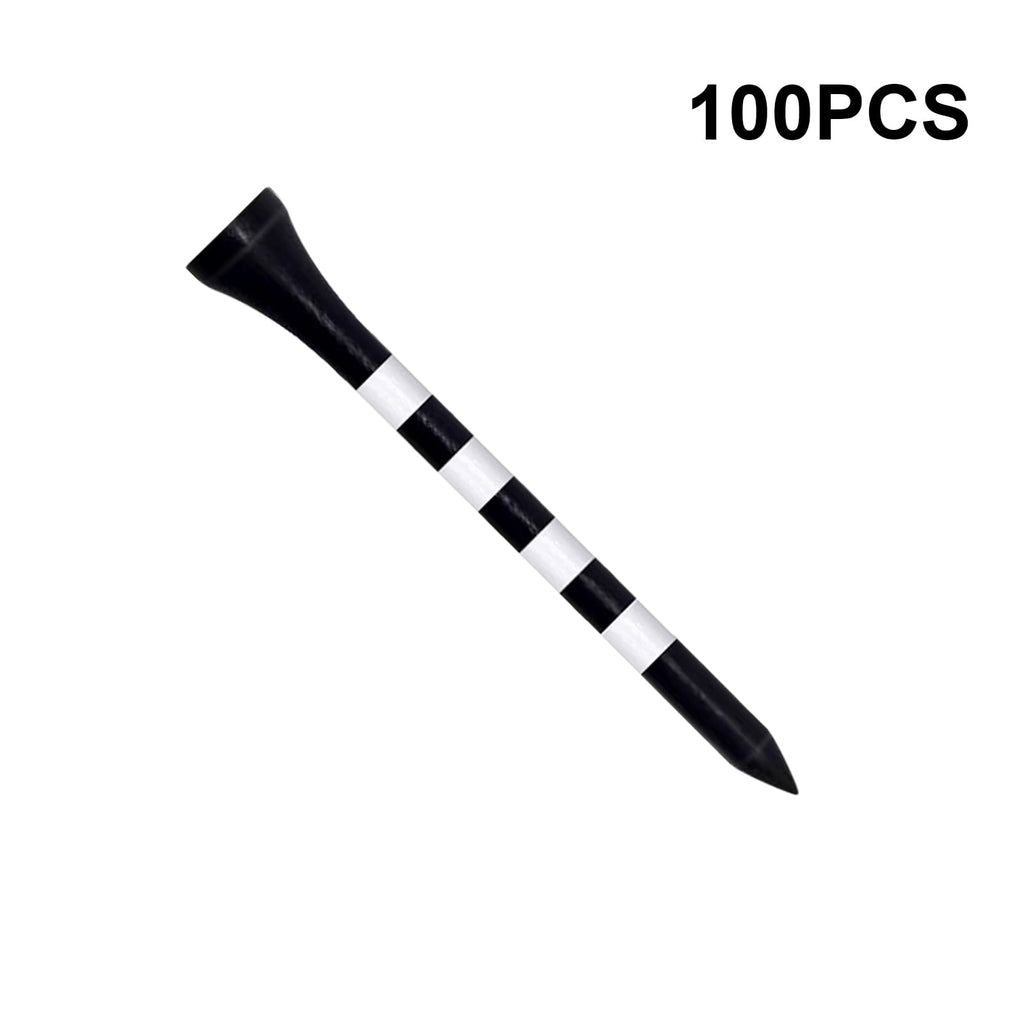Zivisk Wooden Golf Tees 2-3/4 Inch 100 Count, 2.75'' Long Golf Wood Bamboo Tees(Black,70Mm)