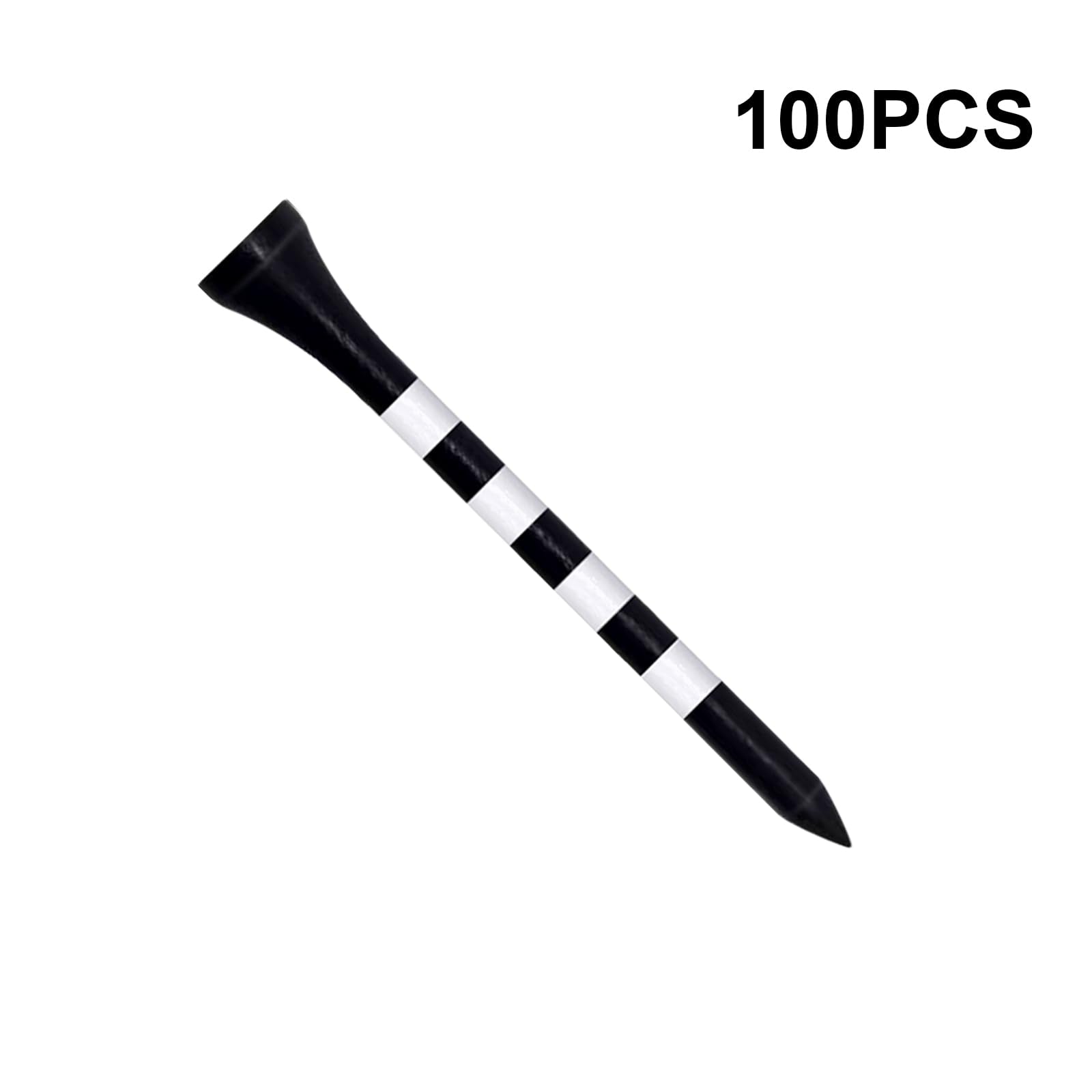 Zivisk Wooden Golf Tees 2-3/4 Inch 100 Count, 2.75'' Long Golf Wood Bamboo Tees(Black,70Mm)