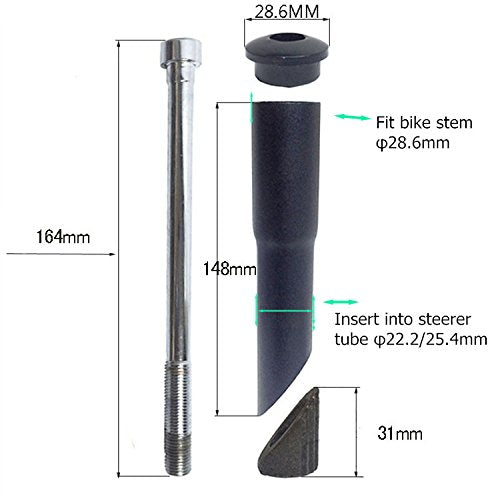 Upanbike Road Mountain Bike Bicycle Stem Riser Adapter 1 1/8'' 150Mm*F22.2Mm Black