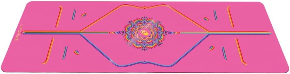 Liforme Printed Travel Yoga Mat - Free Yoga Bag, Patented Alignment System, Warrior-Like Grip, Nonslip, Eco-Friendly And Biodegr