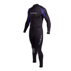 Neosport 5Mm Men?S Neoprene Backzip Jumpsuits-Black/Blue-Medium