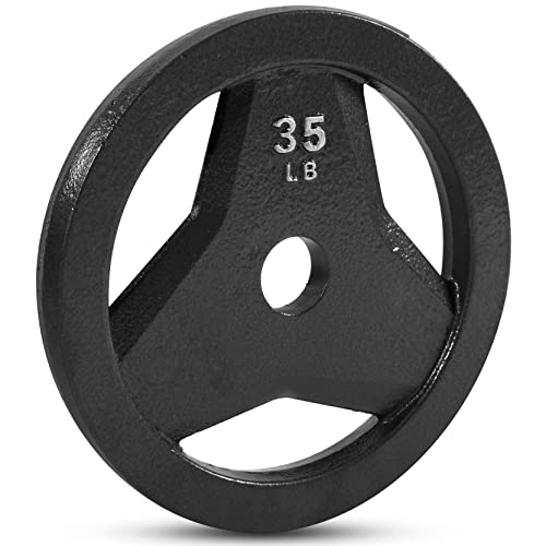 Jfit Cast Iron Olympic 2-Inch Grip Plate For Barbell, Single Plate, 35 Lb