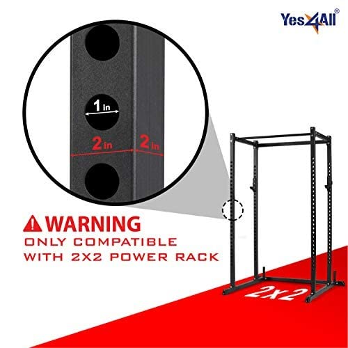 Yes4All Olympic Weight Plate Holder Power Rack Attachment (2X2 Power Rack) - Fit 2'' Olympic Weight Plates