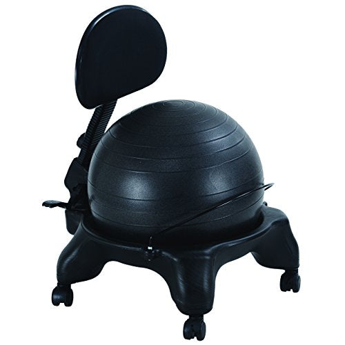 Aeromat Adjustable Active Sitting Exercise Ball Chair, Spine Support, Office Chair For Prolonged Sitting, Lockable Wheels
