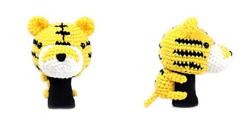 Amimono Tiger Golf Head Cover, Yellow/Black/White, 460cc