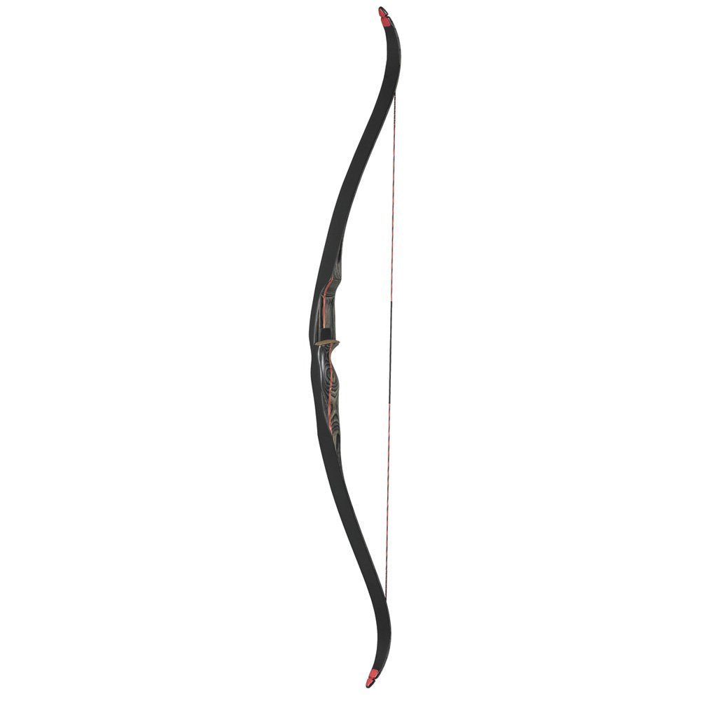 Bear Archery Fred Bear Super Grizzly Recurve 45 lbs. LH, Black Maple-Red Stripe, One Size