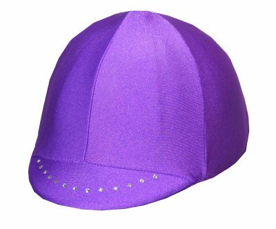 Equestrian Riding Helmet Cover - Purple with Swarovski Crystals