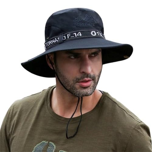 Alexvyan Round Polyester Hat Sun Visor Hats For Men Uv Protection Wide Brim Summer Cap Boy Breathable Casual Beach Hat,Safari Tr