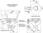 Jabsco 29090-5000 Twist N' Lock, Manual Marine Toilet, Compact Bowl
