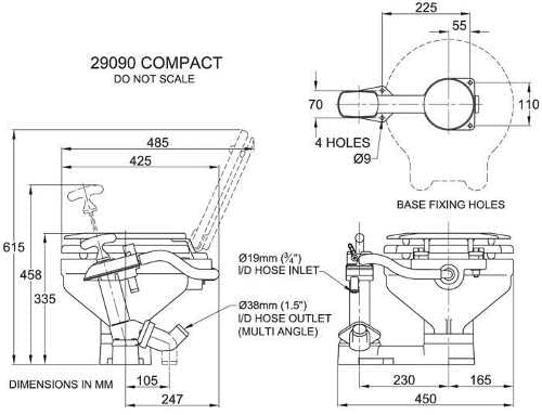 Jabsco 29090-5000 Twist N' Lock, Manual Marine Toilet, Compact Bowl