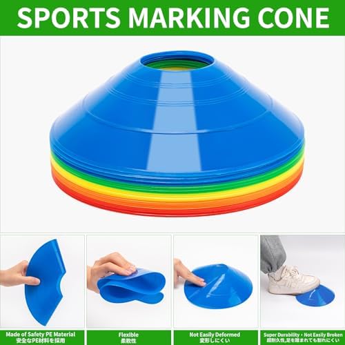 25 Pcs Pro Disc Cones - Training Cones Agility Soccer Cones With Carry Bag For Training, Soccer, Football, Basketball,Kids And O