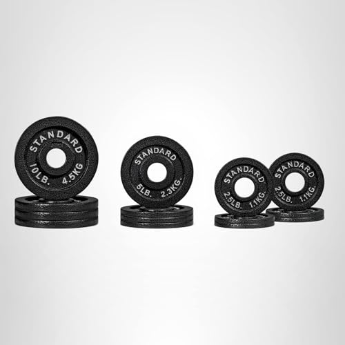 CAP Barbell 75 LB Classic Olympic 2-Inch Cast Iron Weight Plate Set | Black
