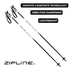 Ski Poles Graphite Carbon Composite - Zipline Lollipop U.S. Ski Team Official Supplier (Black Liquorice, 46'' In./117 Cm)