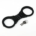 Vipertek Heavy Duty Hinged Double Lock Steel Police Edition Professional Grade Handcuffs (Black)