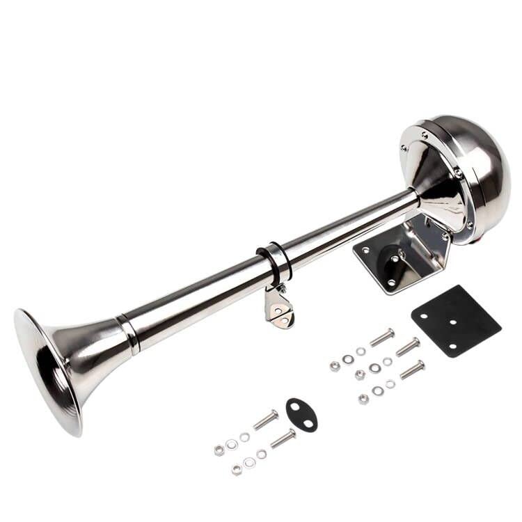 Farbin Boat Horn Waterproof Stainless Steel Dual Trumpet,Electric Horn For 12V Boats Ship Sailboat Yacht Off-Road Vehicle Truck 