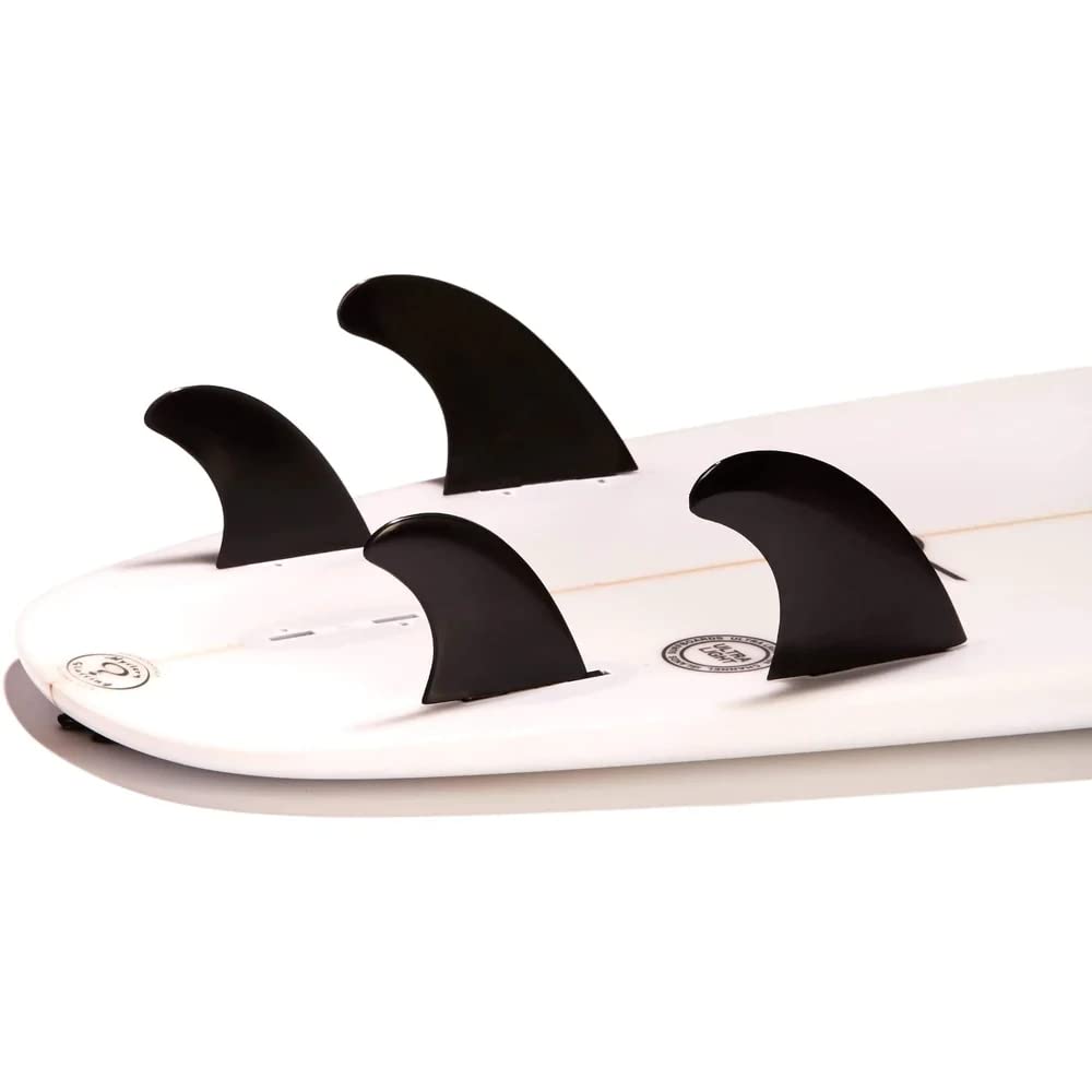 Dorsal Surfboard Fins Quad 4 Set Future Compatible Black Medium Glass Filled Nylon With Flexcore