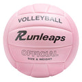 Runleaps Volleyball, Waterproof Indoor Outdoor Volleyball For Beach Game Gym Training (Official Size 5, Pink)