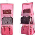 Simestich Purse Organizer Insert  Pack Of 2 Handbag Organizers With 12 Pockets (Pink) | Lightweight, Foldable Purse Insert For