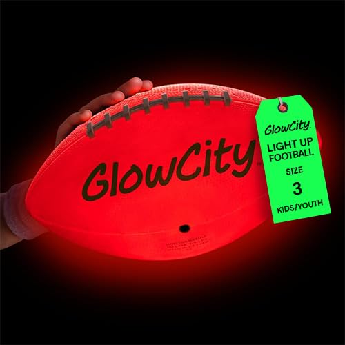 Glowcity Glow In The Dark Football - Light Up, Youth Size Footballs For Kids - Led Lights And Pre-Installed Batteries Included