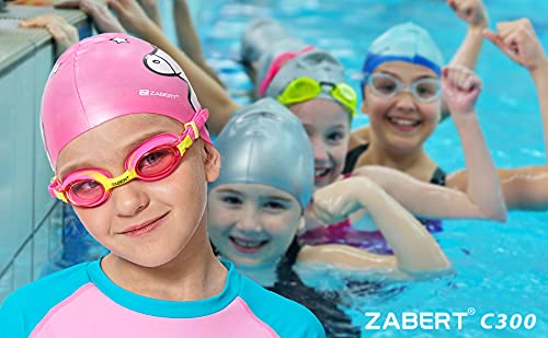Zabert Girls Kids Swim Cap Hat,Swimming Caps Hats For Girls Toddler Baby Long Hair Braids & Dreadlocks - Silicone Waterproof Pin