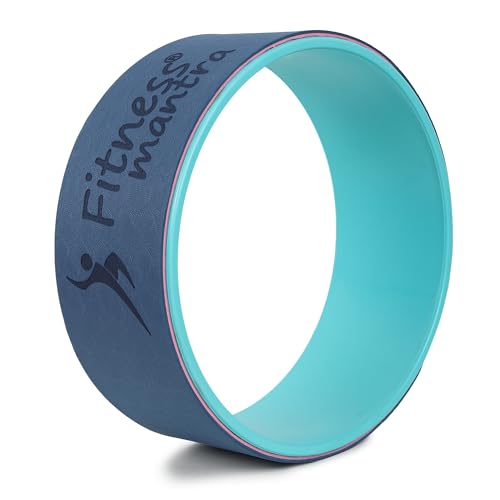 Fitness Mantra Yoga Wheel For Men & Women| Backbends, Stretching, Exercise| Exercise Roller| Yoga Equipment| Navy + Sea|