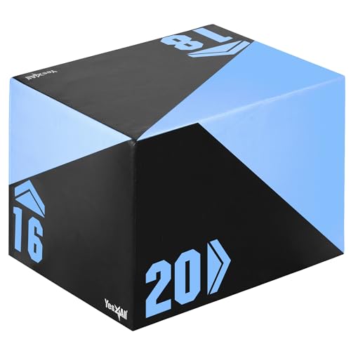 Yes4All 3 In 1 Foam Plyometric Jump Box Jump Training & Conditioning-Plyo Jump Box For Jump Training Fitness Workout Exercise -