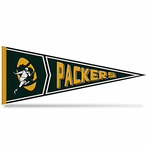 Rico Industries Nfl Football Green Bay Packers Retro - Alt 12'' X 30'' Felt Wall D  Cor Pennant - Great For Home/Bed Room/Man Ca
