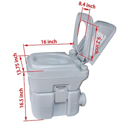 Hongk- 5 Gallon 20L Portable Toilet Flush Travel Camping Commode Potty Outdoor/Indoor