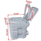 Hongk- 5 Gallon 20L Portable Toilet Flush Travel Camping Commode Potty Outdoor/Indoor