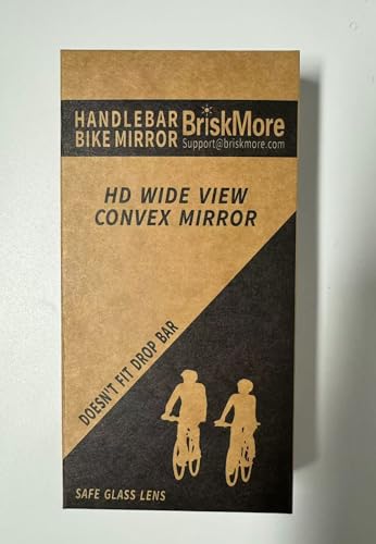 Bike Mirror For Handlebar Bikes Briskmore Bicycle Mirror For Scooter E-Bike, Scratch Resistant Glass Lens, Ajustable And Rotatab