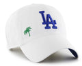 Los Angeles Dodgers White Confetti Buckle Strap Hat, Adjustable Fit