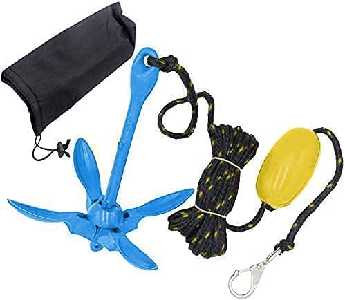 Xialuo Marine Kayak Anchor Kits 3.5 Lb Folding Anchor Accessories With 30 Ft Rope For Fishing Kayaks, Canoe, Jet Ski, Sup Paddle