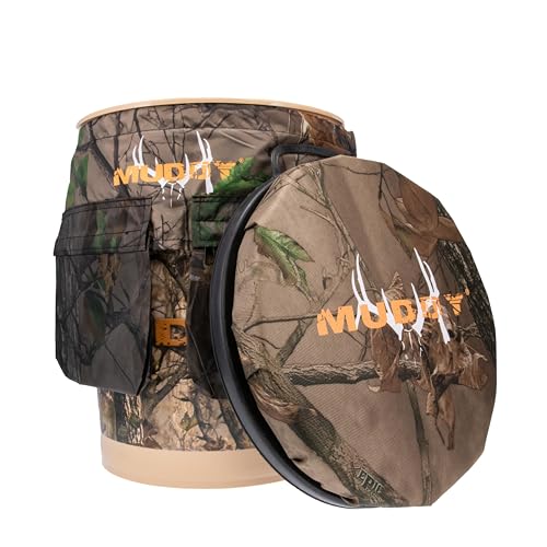 Muddy Sportsman'S Bucket - Durable Lightweight Portable Versatile Ground Hunting Outdoor 5 Gallon Camo Pail With Accessory Pouch