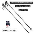 Ski Poles Graphite Carbon Composite - Zipline Lollipop U.S. Ski Team Official Supplier (Black Carbon Weave, 40'' In./102 Cm)