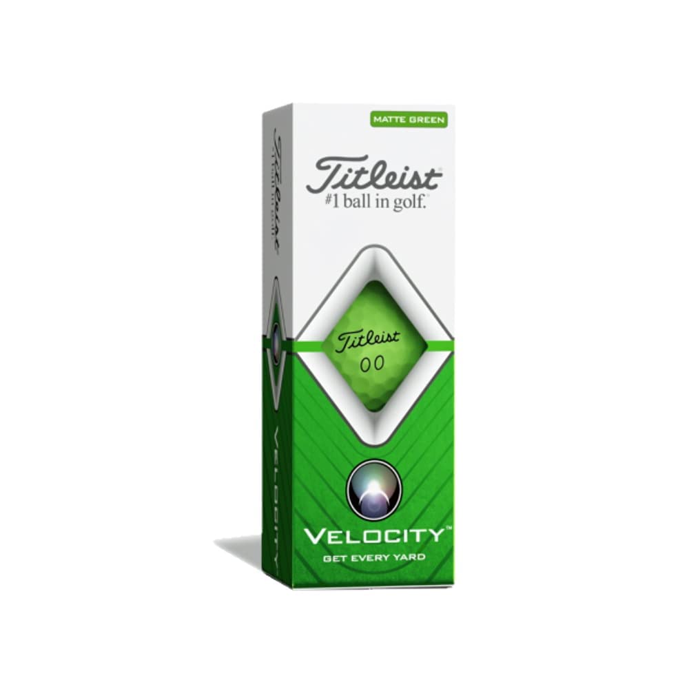 Titleist Velocity Golf Balls, Matte Green, (One Dozen) (T8425S-M)
