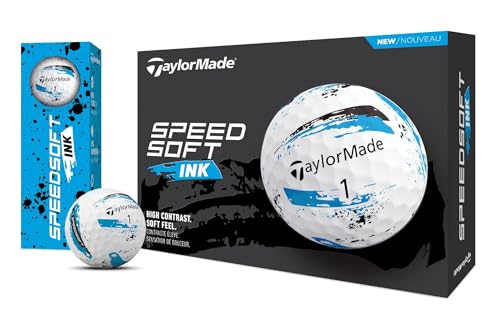 Taylormade Golf Speedsoft Ink Golf Balls Blue One Dozen