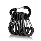 Booms Fishing Cc1 Multi-Use Carabiner Clip, 6 Pack Small Caribeener Clips, Mini Keychain Caribeaner Clip 2 Inch, Aluminum D Ring