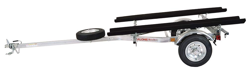 Malone MPG464-LBB MicroSport LowBed 2 Kayak Trailer with 2 Bunk Kayak Carriers & Spare Tire | 20 / 800 lbs Capacity | Fully Sub