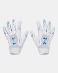 Under Armour Men'S F9 Nitro Novelty Football Gloves, (105) White/Distant Gray/Metallic Taupe, Medium