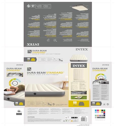 Intex Unisexs Queen Dura-Beam Series Single High Airbed, Taupegrey, One Size