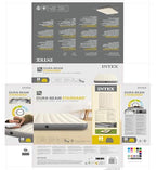 Intex Unisexs Queen Dura-Beam Series Single High Airbed, Taupegrey, One Size