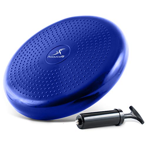 ProsourceFit Core Balance Disc Trainer, 14    Diameter with Pump for Improving Posture, Fitness, Stability, Blue