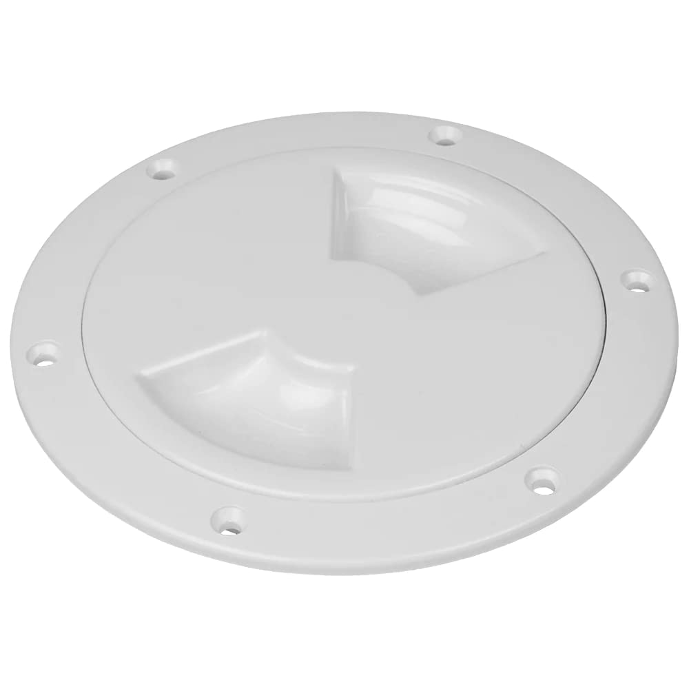 Sea-Dog Smooth Quarter Turn Deck Plate - White - 8''