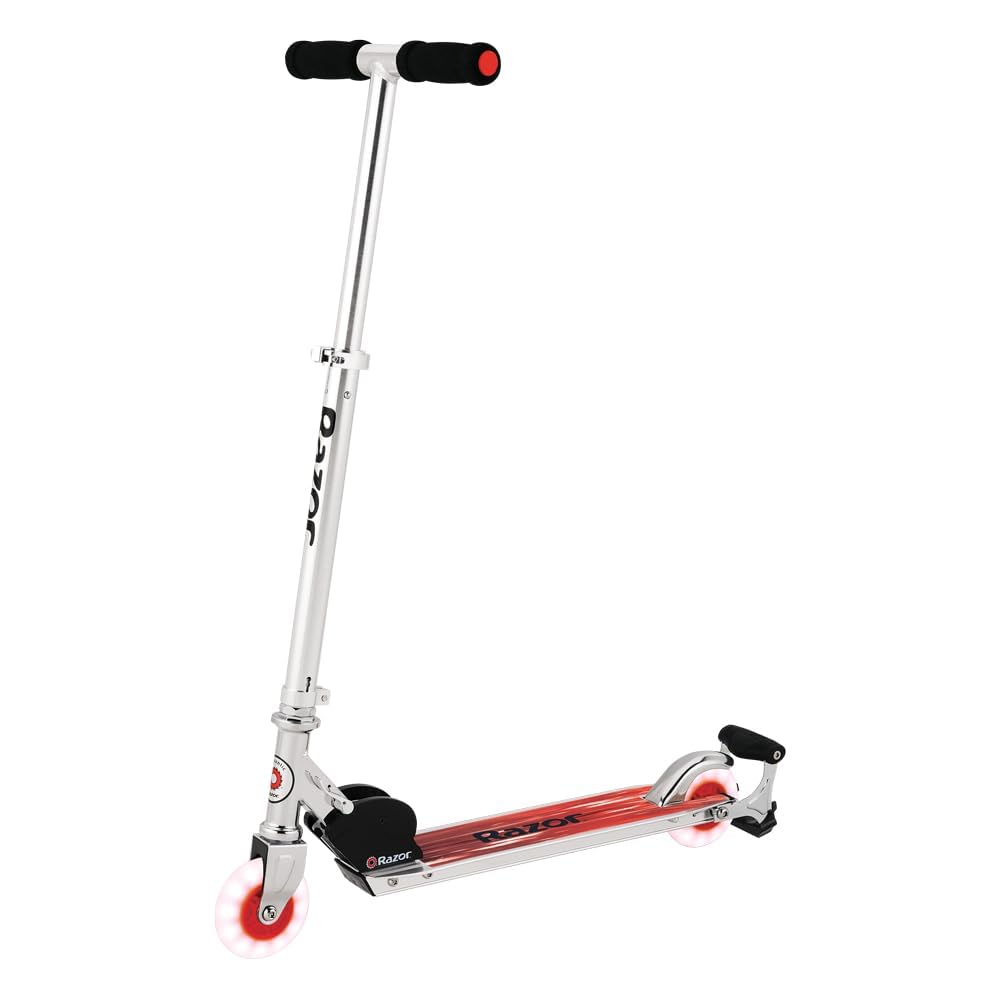 Razor Spark Ultra Kick Scooter for Kids Ages 8+ - Ultra Bright LED Wheels, Rear-fender brake, Adjustable Handlebars, For Riders 