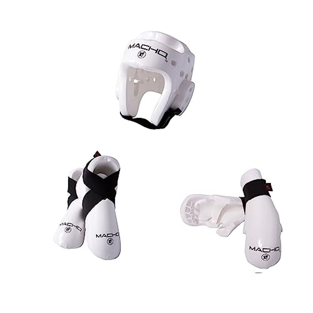 Taekwondo Combo 5 Pieces Set Karate Sparring Gear (Red, Child Small)