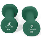 Prosourcefit Set Of 2 Neoprene Dumbbell Coated For Non-Slip Grip, Green - 9Lb