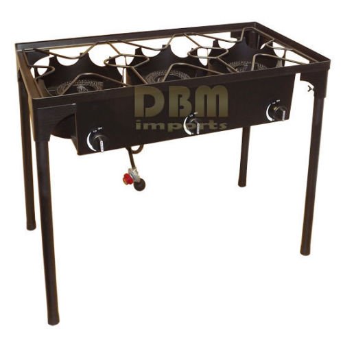 Ballington 3 Triple Burner Portable Outdoor Propane High Pressure Camp Stove With Stand